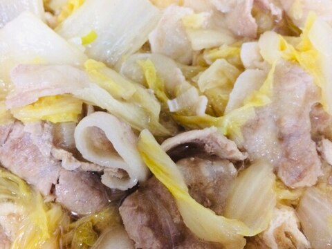 白菜と豚バラ肉と長ネギのポン酢煮
